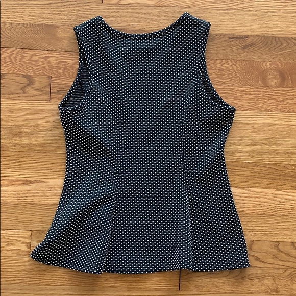 Primark Navy and White Polka Dot Peplum Top - Picture 2 of 5